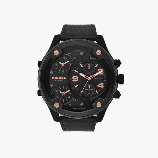 DIESEL Men Boltdown Chronograph Watch with Leather Strap - DZ7428I