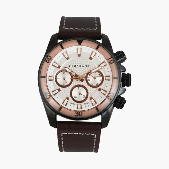 GIORDANO Men Chronograph Watch with Leather Strap - GD-1094-03