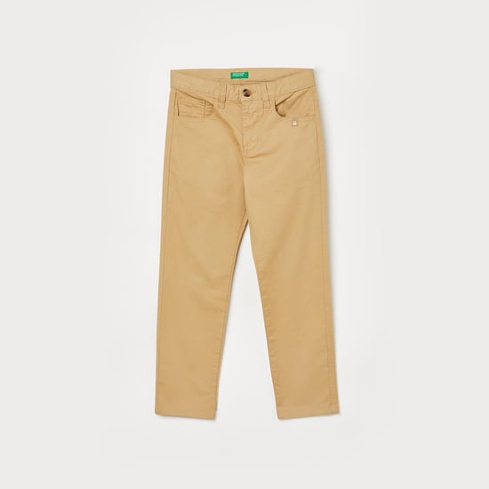 UNITED COLORS OF BENETTON Boys Solid Slim Fit Trousers