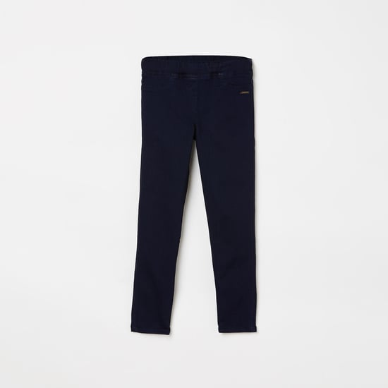 BOSSINI Girls Solid Jeggings with Elasticated Waistband