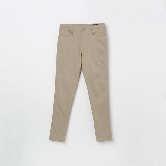 ALLEN SOLLY Solid Flat Front Trousers