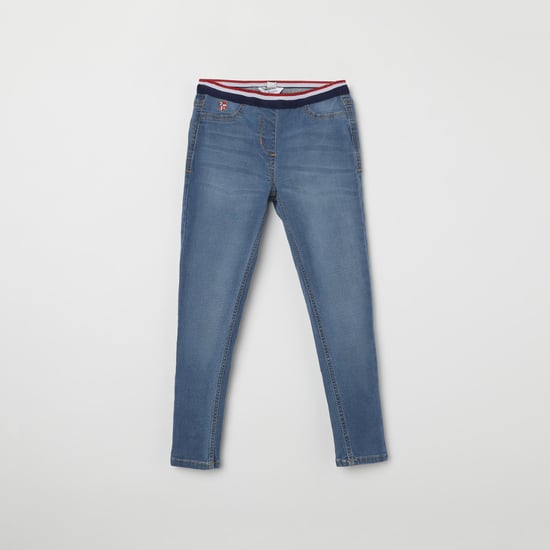 U.S. POLO ASSN. KIDS Dark Washed Jeggings with Whiskers