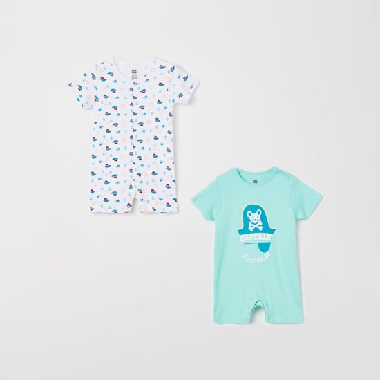 MINI KLUB Boys Printed Rompers - Pack of 2 Pcs.