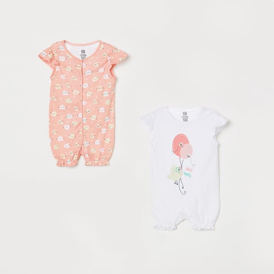 FS MINI KLUB Girls Printed Rompers - Pack of 3 Pcs.
