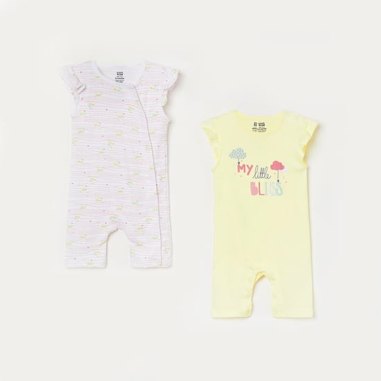 MINI KLUB Girls Printed Sleeveless Rompers - Pack of 2 Pcs.