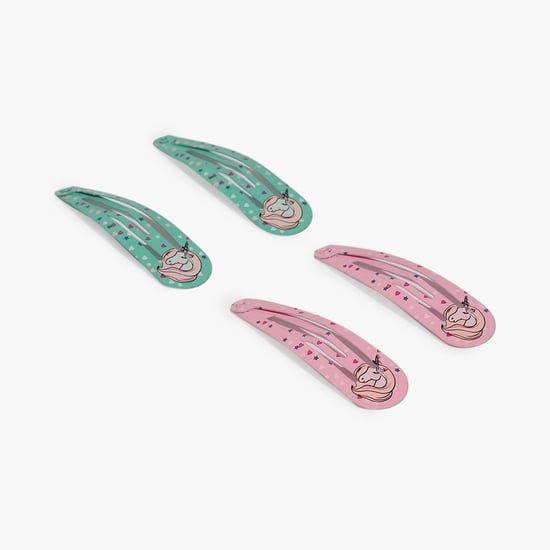 TONIQ KIDS Girls Printed Tic-Tac Clips- Set of 2