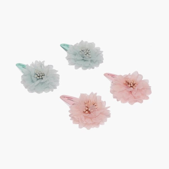 TONIQ KIDS Floral Accent Tic-Tac Clips - Set of 4