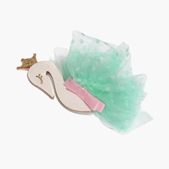 TONIQ KIDS Embellished Swan Accent Hair Clip