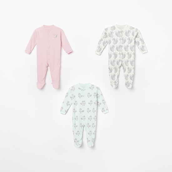 JUNIOR BASICS Printed Sleepsuits - Pack of 3