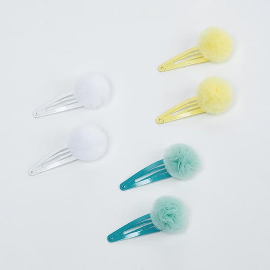 TONIQ KIDS Pom Pom Detail Hair Clip - Pack of 6