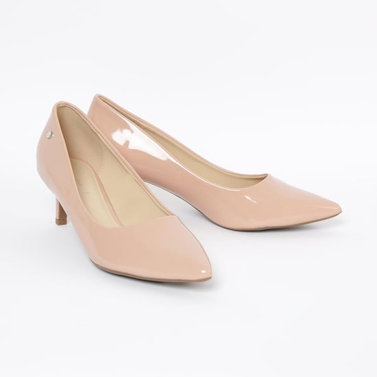 ALLEN SOLLY Pointed-Toe Pumps with Kitten Heels