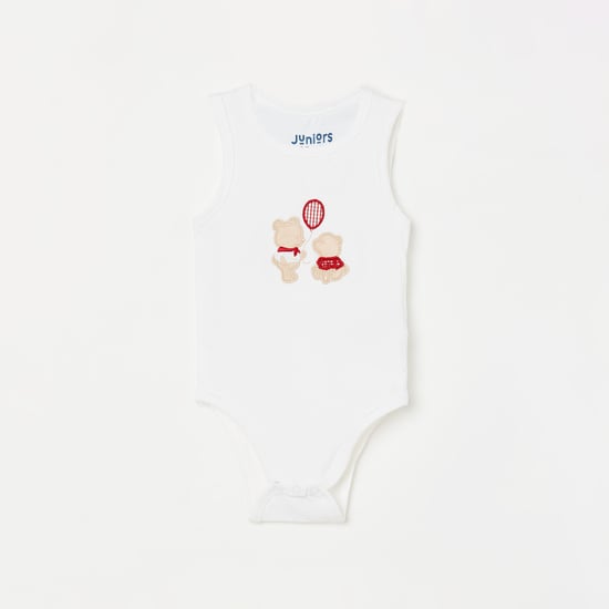 JUNIORS Girls Sleeveless Bodysuit with Applique