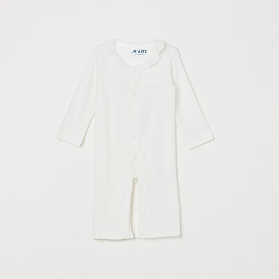 JUNIORS Girls Schiffli Embroidery Rompers