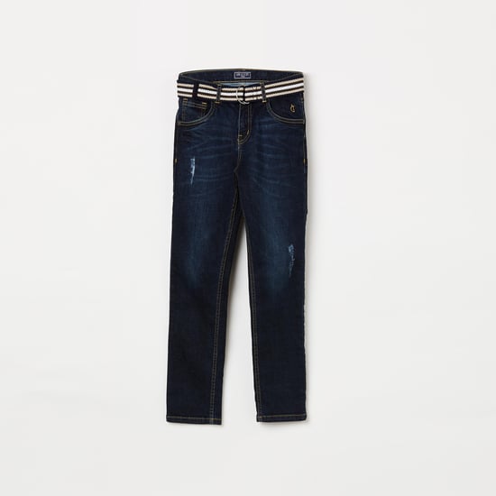 GINI & JONY Boys Dark Washed Slim Jeans with Belt