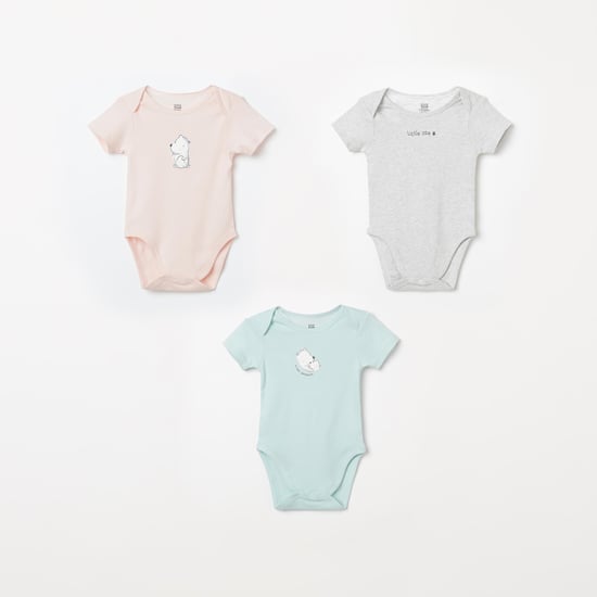 FS MINI KLUB Printed Knitted Rompers - Pack of 3