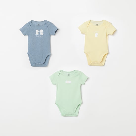 FS MINI KLUB Printed Knitted Rompers - Pack of 3