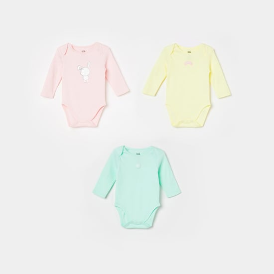 FS MINI KLUB Printed Knitted Rompers - Set of 3