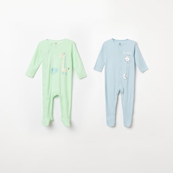 FS MINI KLUB Printed Full Sleeves Sleepsuit - Pack of 2