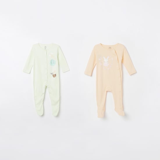 FS MINI KLUB Printed Full Sleeves Sleepsuit- Pack of 2