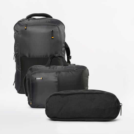 AMERICAN TOURISTER Colourblock Backpack with Messenger Bag and Pouch