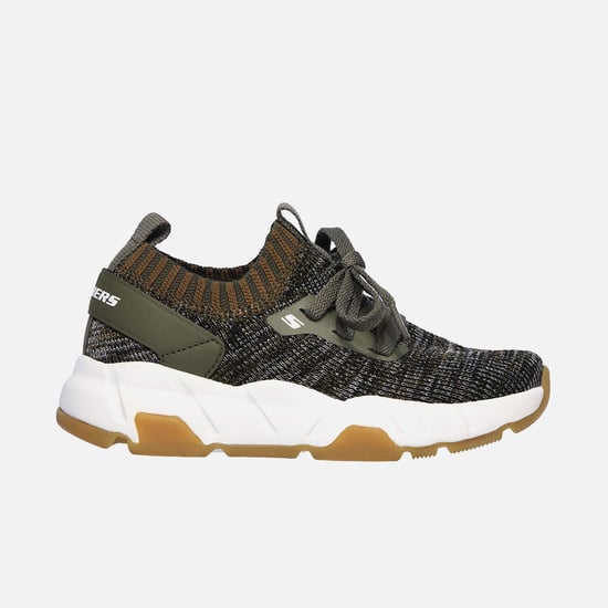 SKECHERS Textured Lace-Up Casual Shoes