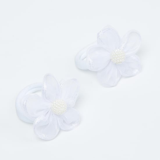 TONIQ KIDS Girls Floral Accent Rubberband - Set of 2 Pcs