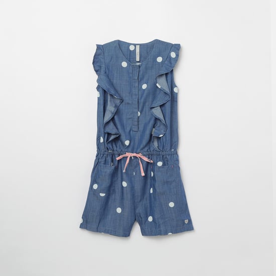 PEPE JEANS Polka-Dot Print Sleeveless Playsuit