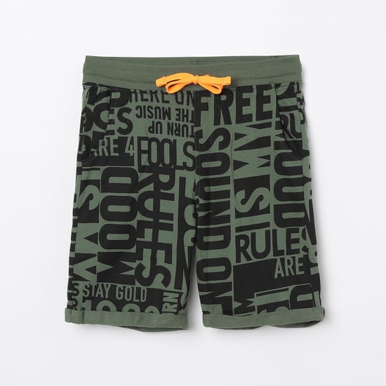 UNITED COLORS OF BENETTON Typographic Print Elasticated Shorts