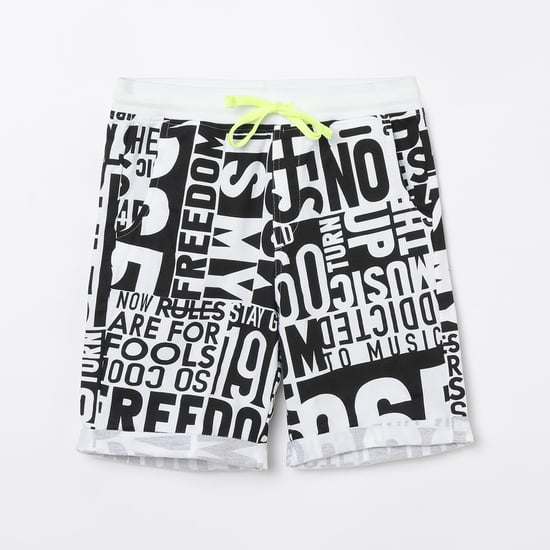 UNITED COLORS OF BENETTON Typographic Print Elasticated Shorts