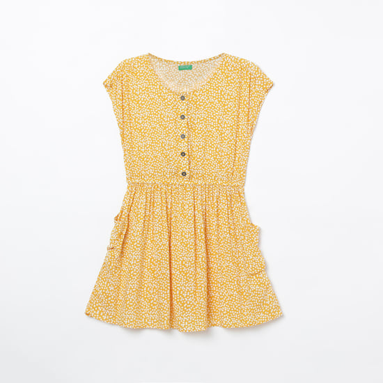 UNITED COLORS OF BENETTON Polka-Dot Print Fit & Flare Dress