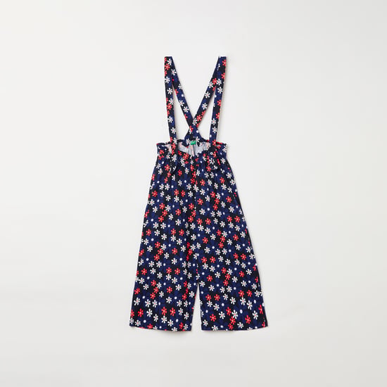 UNITED COLORS OF BENETTON Girls Floral Print Dungaree