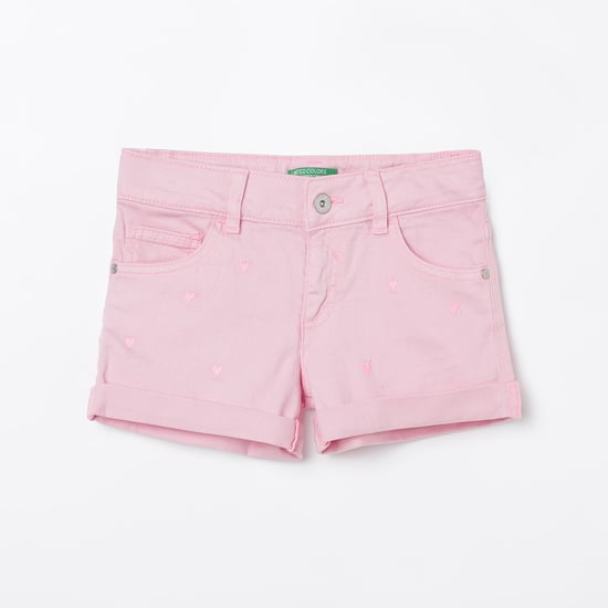 UNITED COLORS OF BENETTON Embroidered Denim Shorts