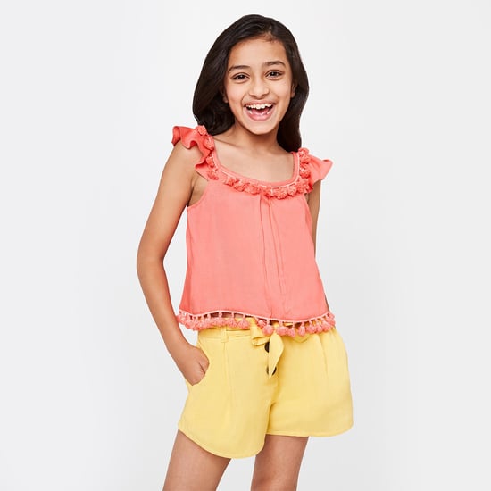 GLOBAL DESI Tasselled Sleeveless Top