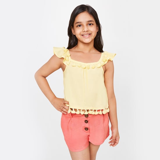 GLOBAL DESI Tasselled Sleeveless Top