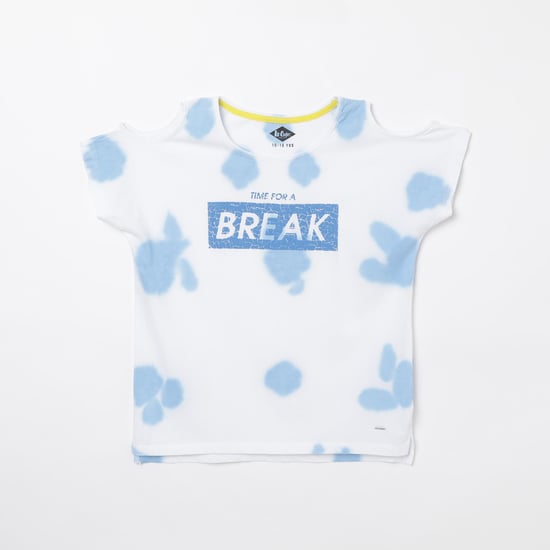 LEE COOPER JUNIORS Tie-Dye Cold-Shoulder Top