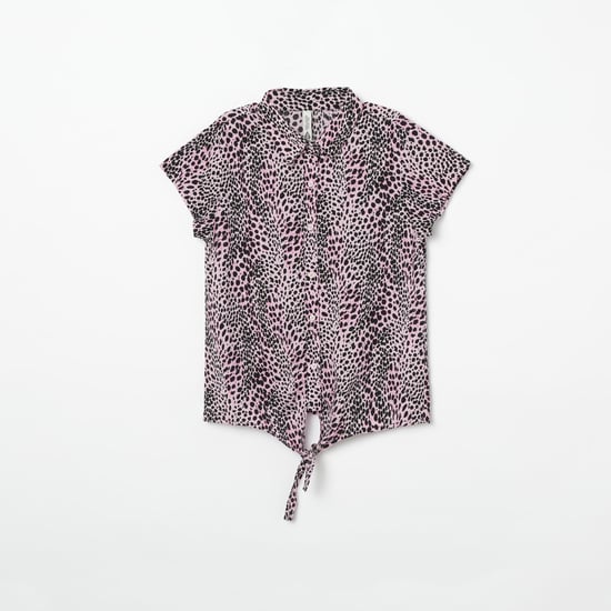 LEE COOPER JUNIORS Animal Print Shirt with Tie-Up