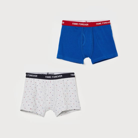 FAME FOREVER Boys Printed Knitted Trunks - Pack of 2