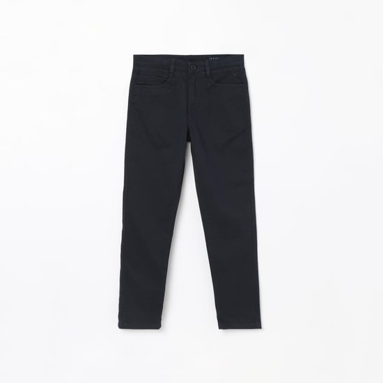 ALLEN SOLLY Textured Flat Front Trousers