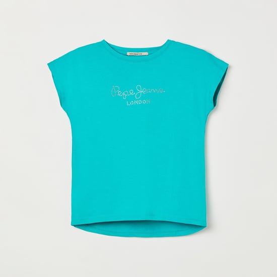 PEPE JEANS Girls Embellished Extended Sleeves T-shirt