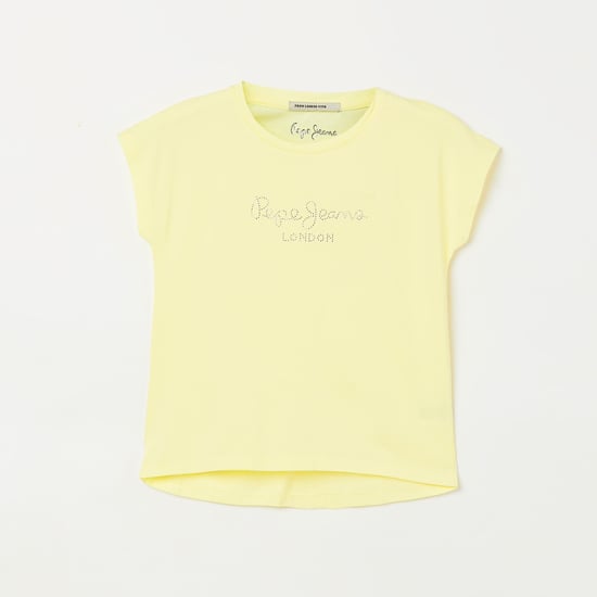 PEPE JEANS Girls Embellished Extended Sleeves T-shirt
