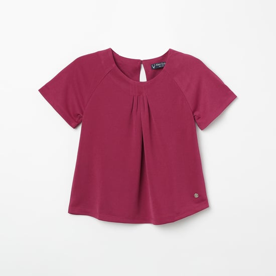 ALLEN SOLLY Solid Short Sleeves Top