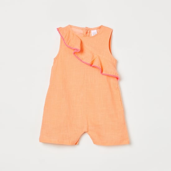 FS MINI KLUB Girls Sleeveless Playsuit with Bobble Trim