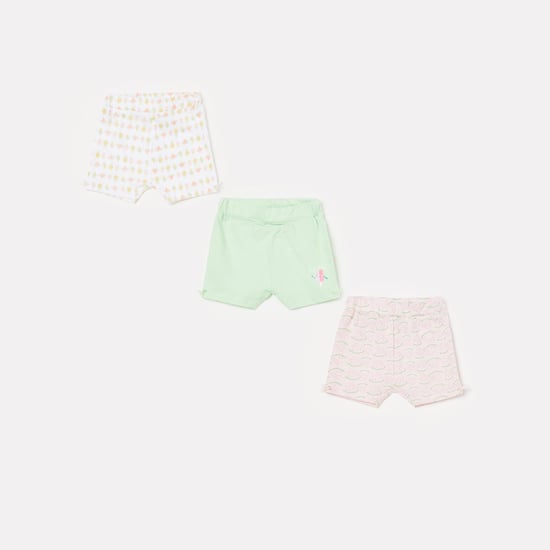 FS MINI KLUB Girls Printed Elasticated Shorts - Set of 3 Pcs