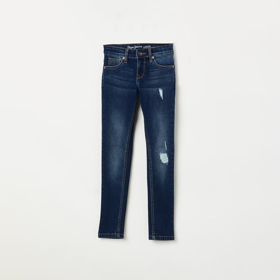 PEPE JEANS Girls Washed Slim Fit Jeans