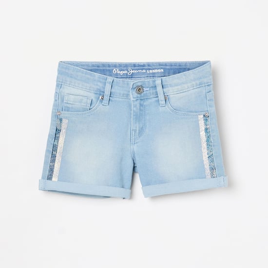 PEPE JEANS Girls Stonewashed Denim Shorts