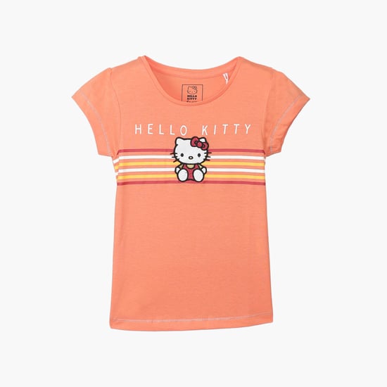 KIDSVILLE Hello Kitty Print Round-Neck T-shirt