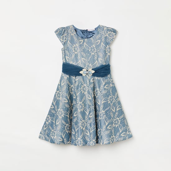 PEPPERMINT Girls Embroidered Fit-and-Flare Dress
