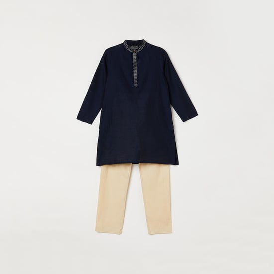 MELANGE Boys Solid Kurta with Solid Pyjama