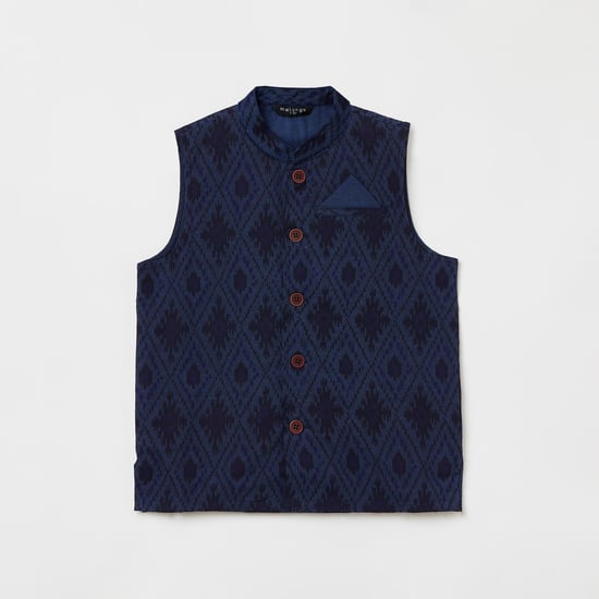 MELANGE Boys Dyed Waistcoat with Pocket Square