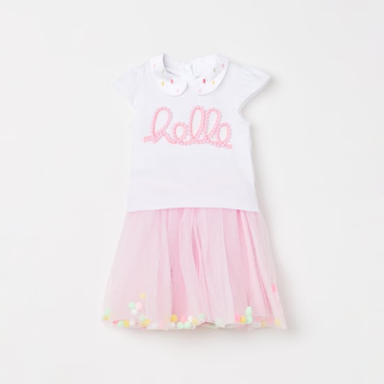 MINI KLUB Peterpan Collar Top with Net Skirt